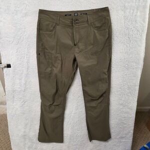 Prana Straight Fit Women Olive Green Cargo Pants Size 16 Reg